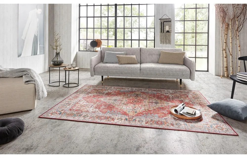 Tehlovočervený koberec Nouristan Sylla, 80 x 150 cm