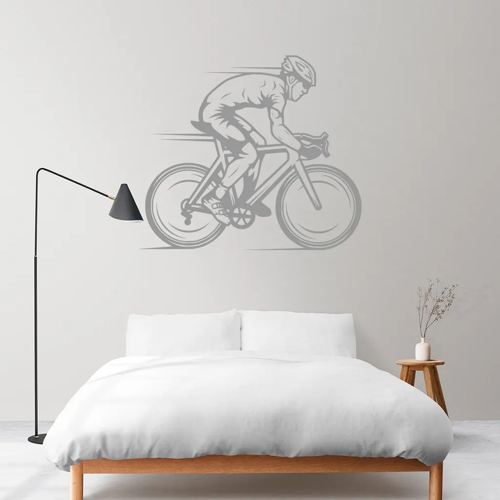 Veselá Stena Samolepka Pretekár v Cyklistike Farba: žlutá, Veľkosť: 80 x 69 cm