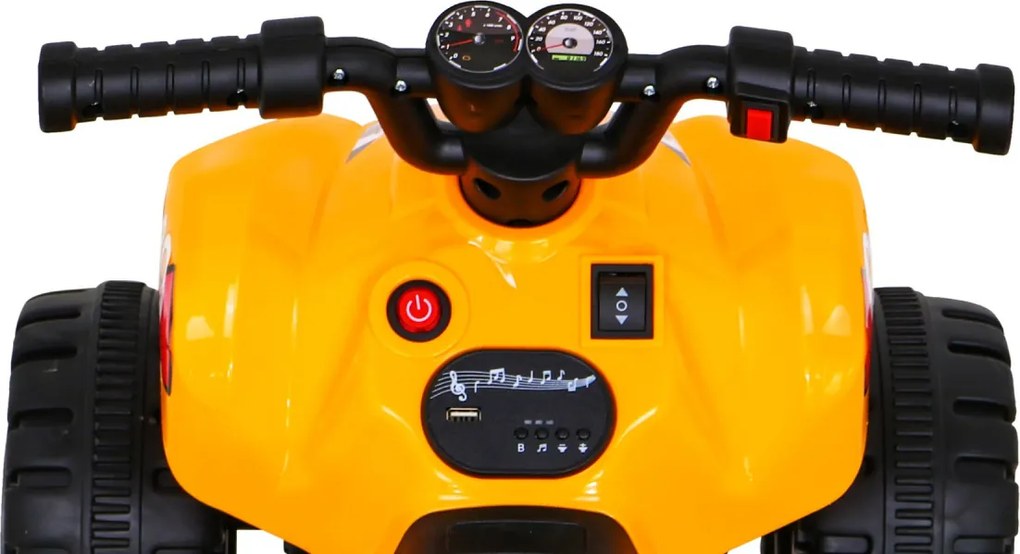 Ramiz Najrýchlejšia batériová štvorkolka pre deti Žltá + 25W motor