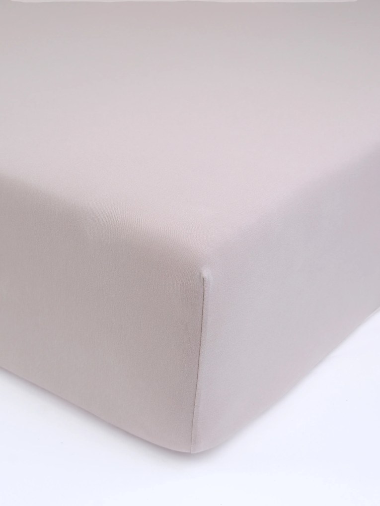 Jersey plachta s elastanom Deluxe 160 × 200 cm – cappuccino