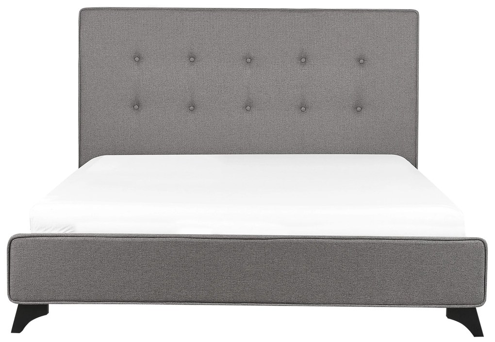 Čalúnená posteľ 140 x 200 cm sivá AMBASSADOR Beliani