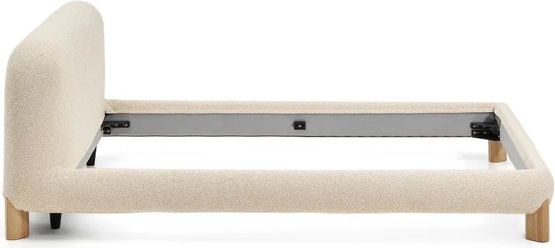 Béžová čalúnená dvojlôžková posteľ bez roštu 180x200 cm Odina – Kave Home