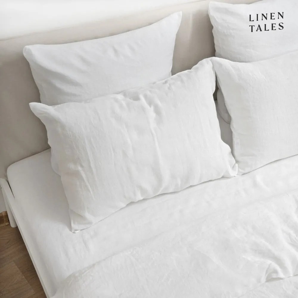 Biela napínacia ľanová plachta 140x200 cm White – Linen Tales
