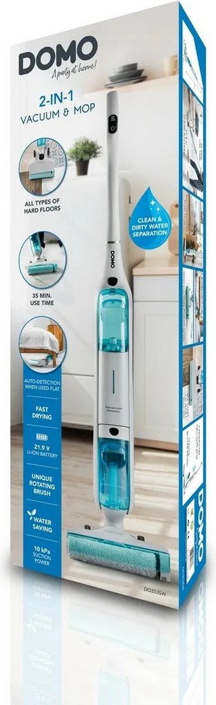 DOMO DO253SW podlahový čistič 2v1 s odsávaním