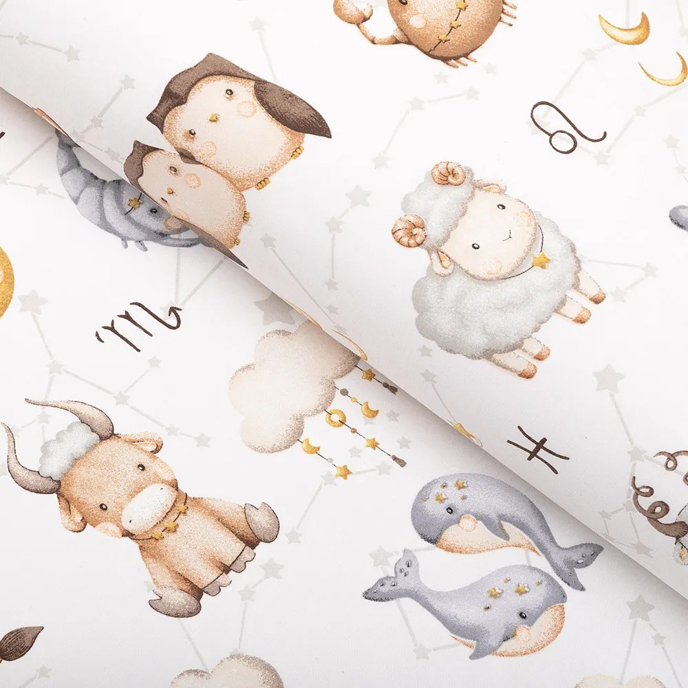 Biante Detský bavlnený štvorcový obrus Sandra SA-439 Znamenia zverokruhu 80x80 cm