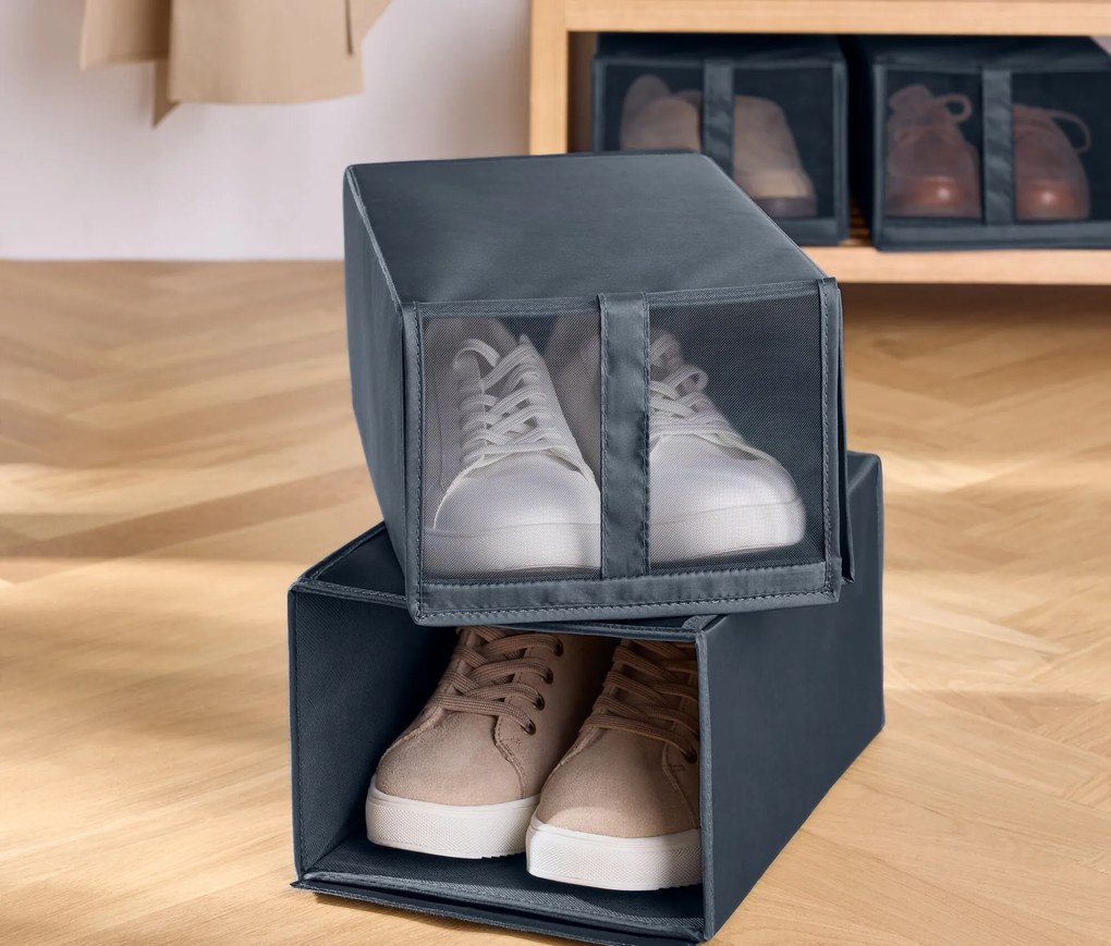 Skladacie boxy na topánky, 2 ks