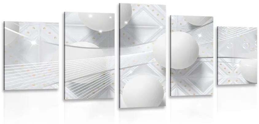 5-dielny obraz biely luxus Varianta: 100x50