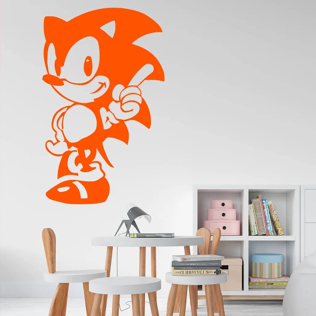 Veselá Stena Samolepka Ježko Sonic Farba: červená, Veľkosť: 100 x 62 cm