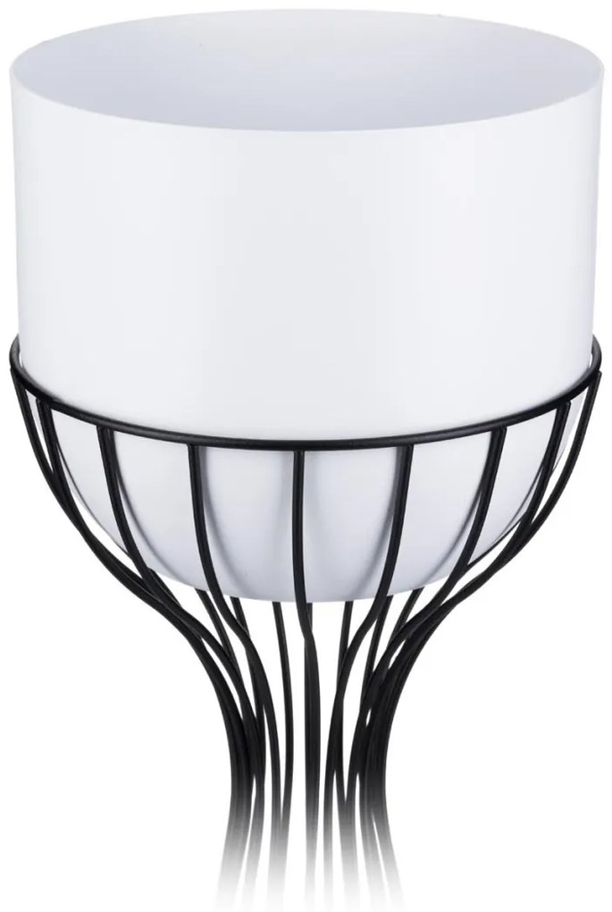 Kvetináč na stojane LOFT IV 46 cm čierny/biely