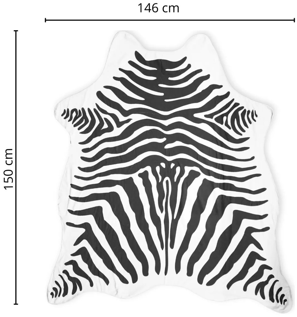 Osuška ZEBRA, čiernobiela 146 x 150 cm, 100% polyester