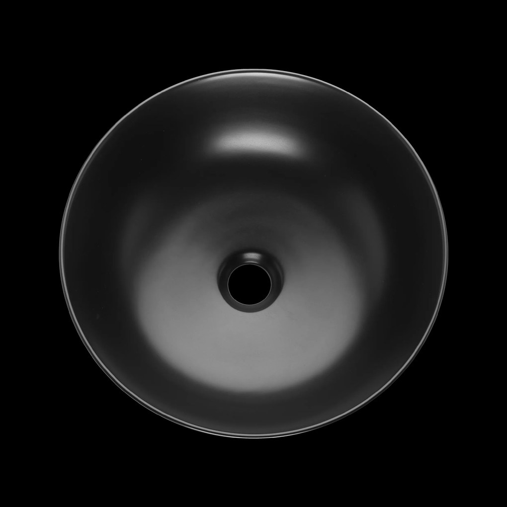 Invena Dokos, umývadlo na dosku 395x395x135 mm, čierna matná, INV-CE-19-005-C