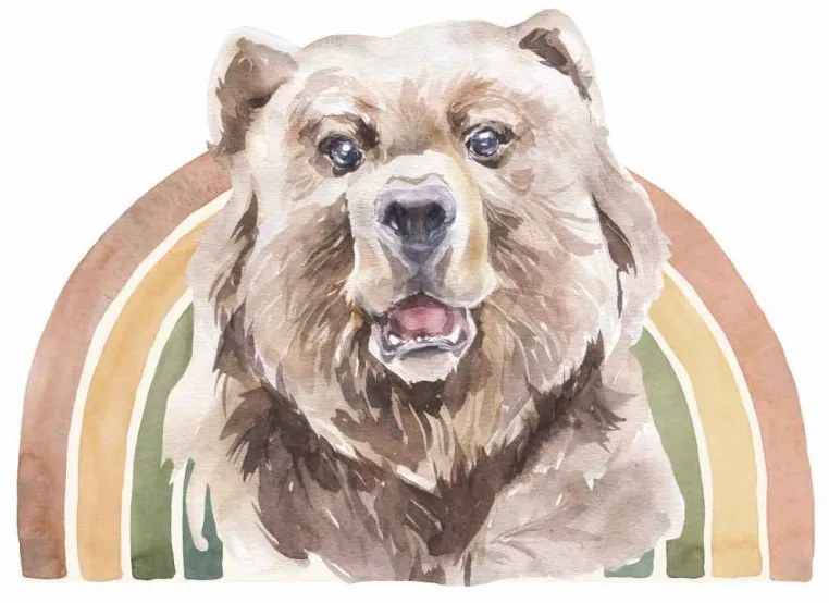 Gario Detská nálepka na stenu Rainbow animals - medveď Farba: A, Rozmery: 98 x 70 cm
