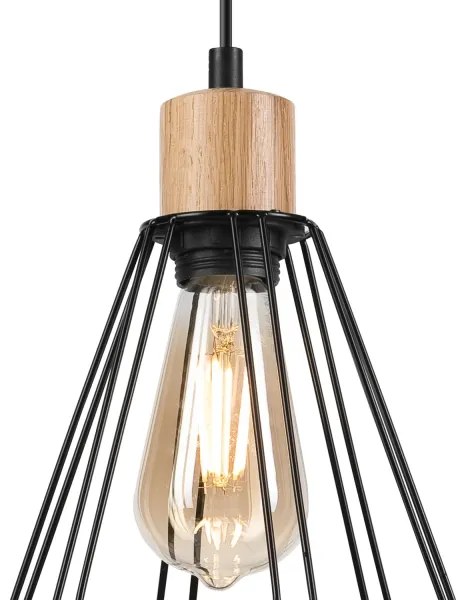 Brilagi - Luster na lanku WOODY BASKET 1xE27/60W/230V dub