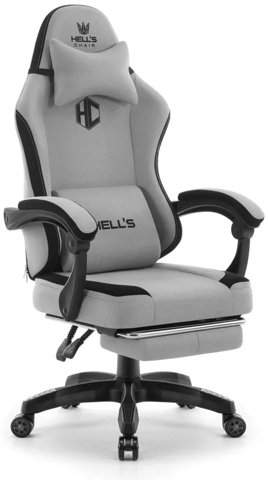 Ergonomická herná a kancelárska stolička HC-1016 s podnožkou - sivá