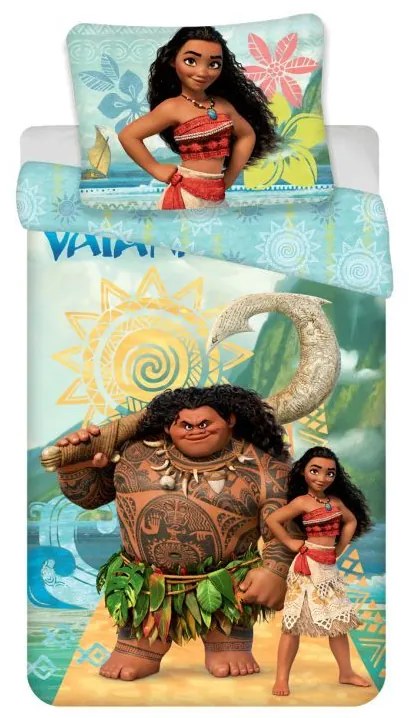 JERRY FABRICS Obliečky Odvážna Vaiana a Maui Bavlna, 140/200, 70/90 cm