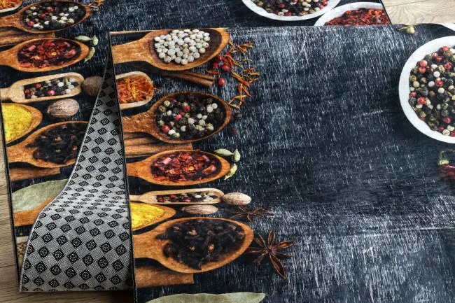 Protišmykový behúň LOTUS KITCHEN 40580 sivý / žltý