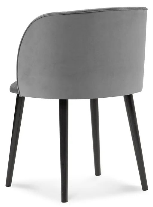 Šedá Zamatová stolička Aurora dĺžka 55 × šírka 56 × výška 80 cm WINDSOR & CO