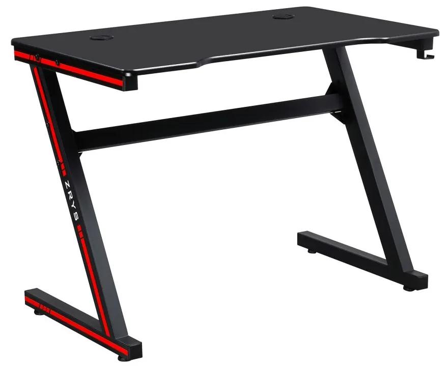 Tempo Kondela Herný stôl/počítačový stôl, čierna/červená, MACKENZIE 100cm