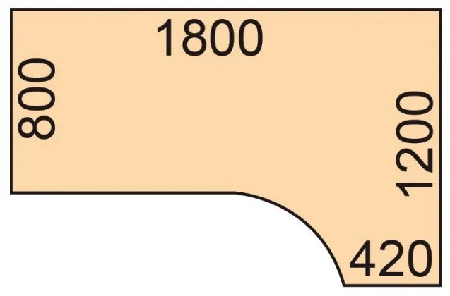 Výškovo nastaviteľný stôl, 2 motory, 745 - 1215 mm, rohový L/P, doska 1800 x 1200 mm, čierna podnož, breza