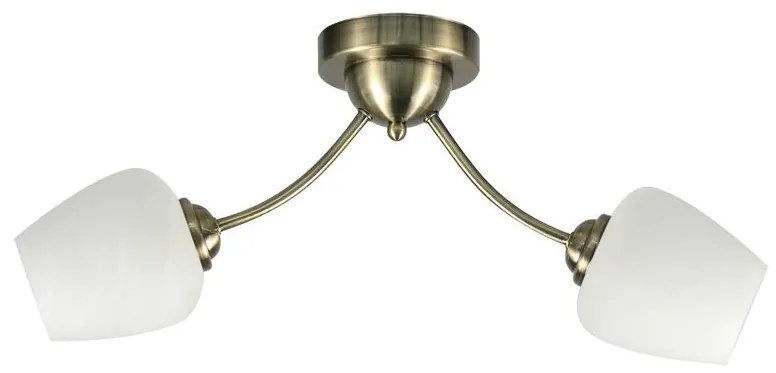 Prisadený luster ZINA 2xE27/40W/230V mosadz/biela