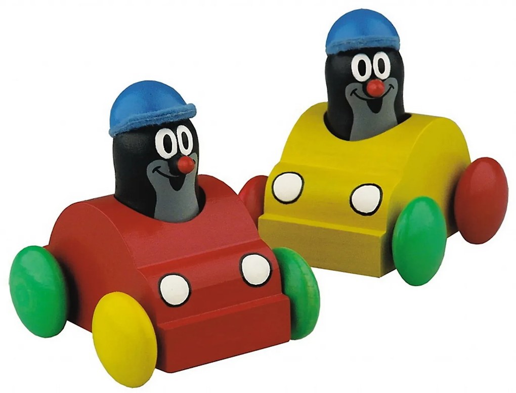 Pískacie auto s Krtkom - žlté