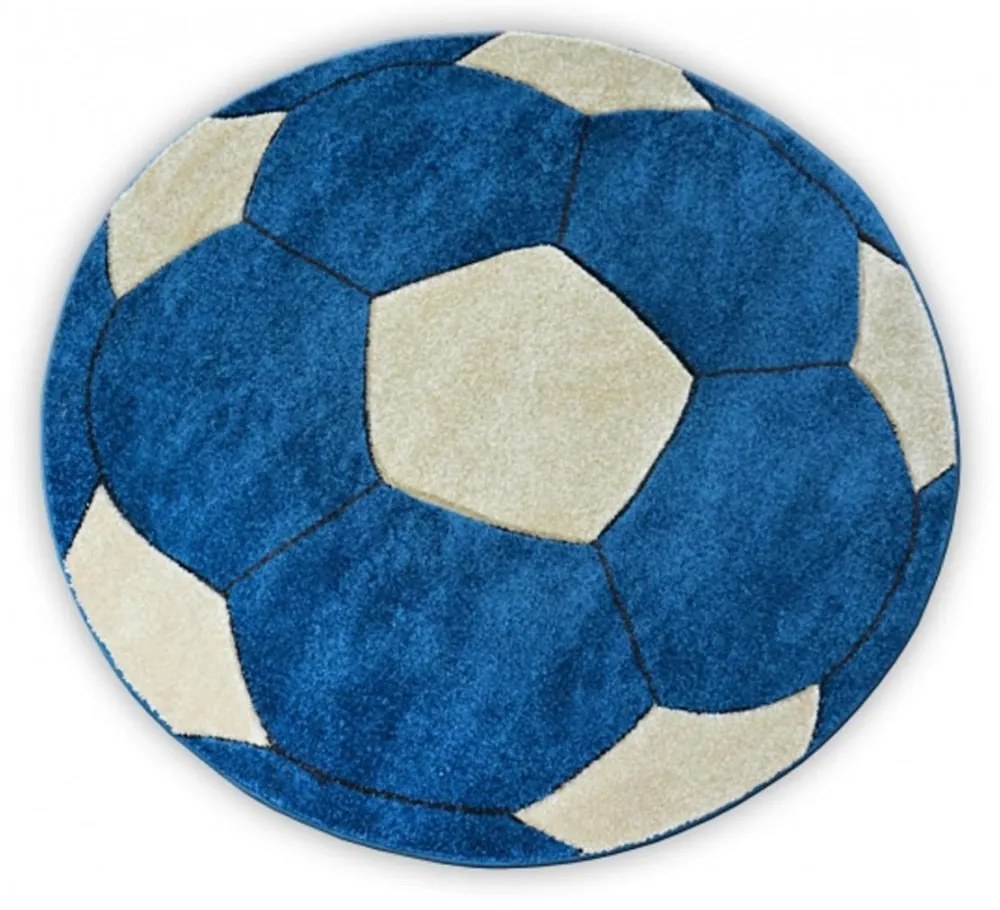 Detský kusový koberec Lopta modrý kruh 100cm