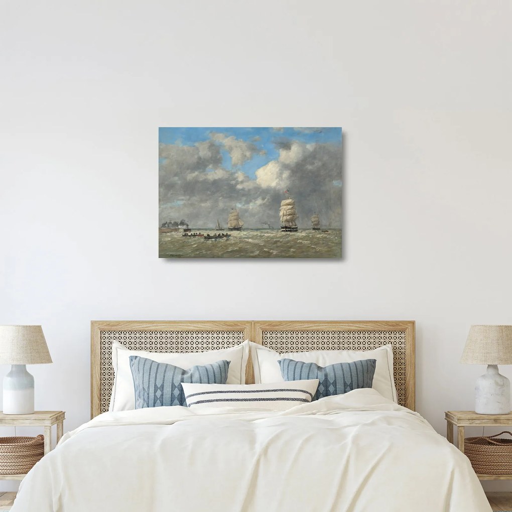 Sklenený obraz - Eugène Boudin, Le Havre, reprodukcia (70x50 cm)