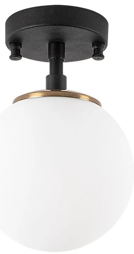 Čierno-biele stropné svietidlo so skleneným tienidlom ø 15 cm Atmaca – Opviq lights