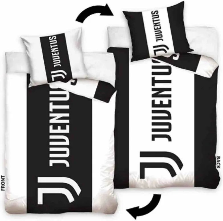 Carbotex · Futbalové bavlnené posteľné obliečky Juventus FC - Doppio - 100% bavlna - 70x80 cm + 140x200 cm