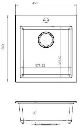 ALVEUS SETA737 - Kuchynský drez CORTINA + drezová batéria TONIA granit/čierna