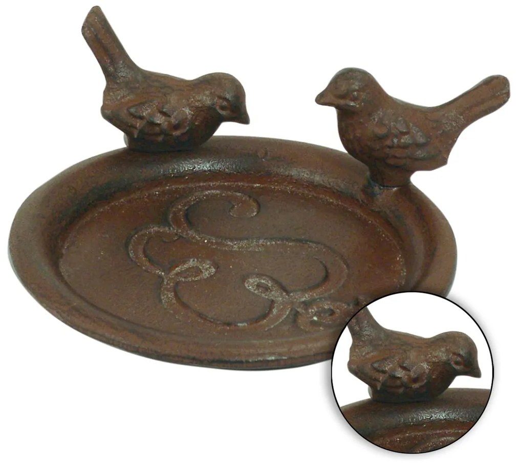 Napájadlo pre vtáky Mike, 5x12,5 cm, liatina, hnedá