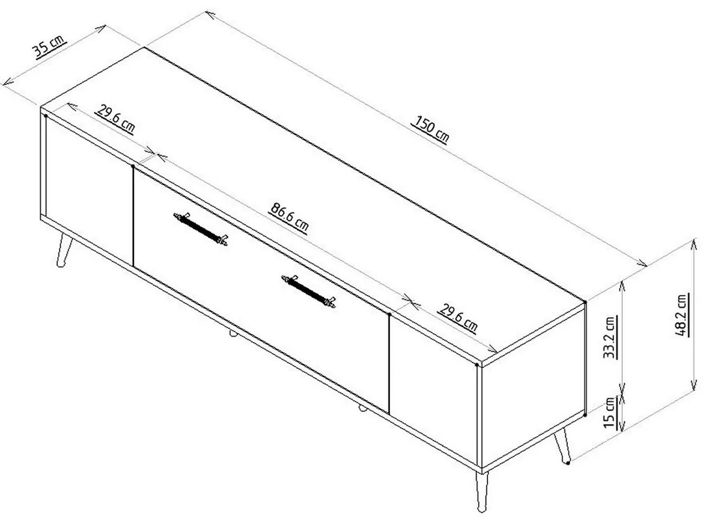 TV stolík Detas White