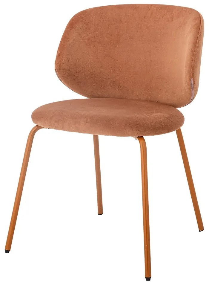Oranžové zamatové jedálenské stoličky v súprave 2 ks Ponte – Bloomingville