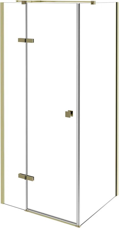 Besco Štvorcový sprchový kút PIXA GOLD SQ 90x90, výška 195 cm - bez vaničky BESCO-Orientácia: Pravá