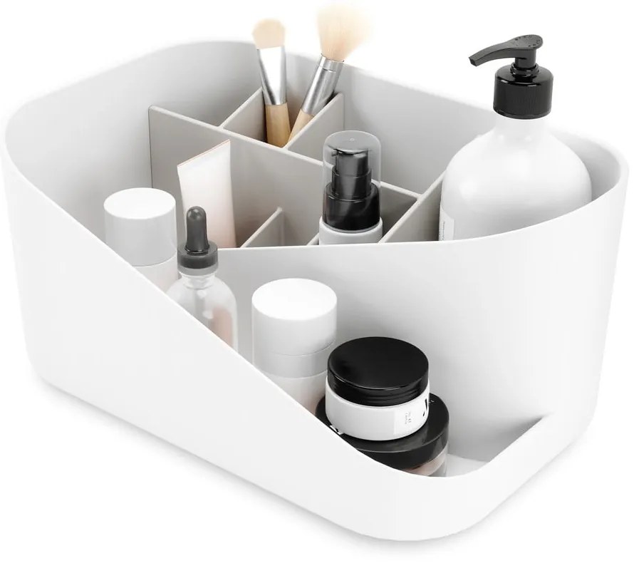 Biely plastový kúpeľňový organizér na kozmetiku Glam – Umbra