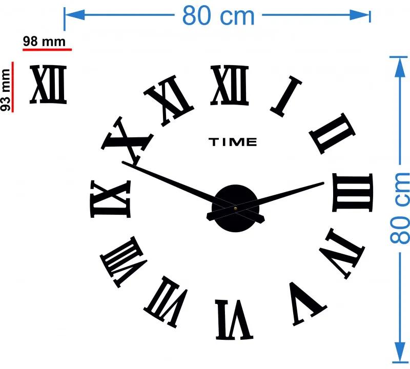 Stylesa Nástenné hodiny rímske na stenu HUGO S031i čierne