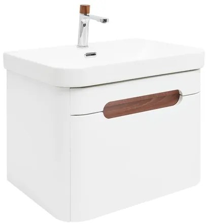 Kúpeľňová skrinka s umývadlom a batériou SAT Fusion 57,5x43x45 cm biela matná SATFUSION60WMWBA, 1 ks