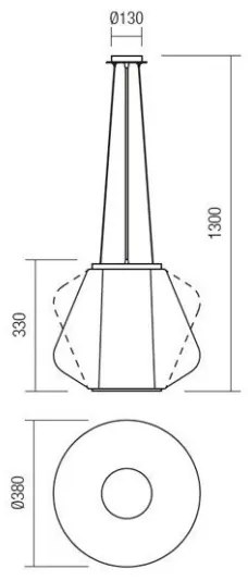 Redo 01-1140 - Luster na lanku FUSION 1xE27/42W/230V pr. 38 cm šedá
