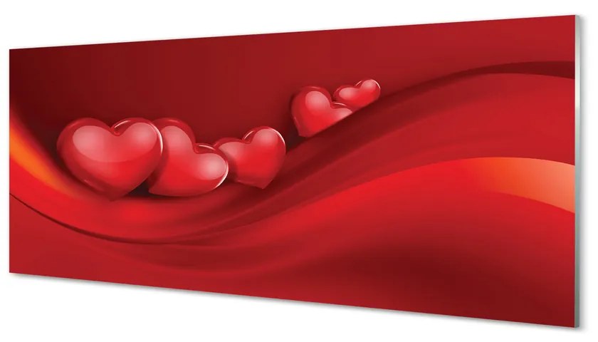 Obraz plexi Červené srdce pozadia 120x60 cm