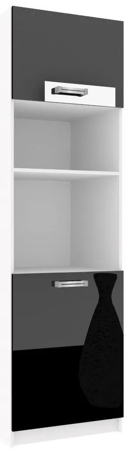 Vysoká kuchynská skrinka Belini pre vstavanú rúru 60 cm čierny lesk INF SSP60/1/WT/B/0/D