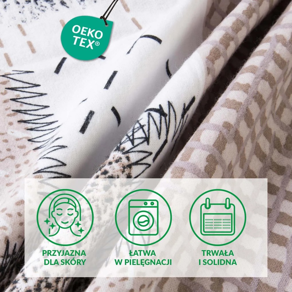 FLANELOVÉ OBLIEČKY FLANELOVE 200X220 CM, 2KS 70X80 CM VZOROVANÉ