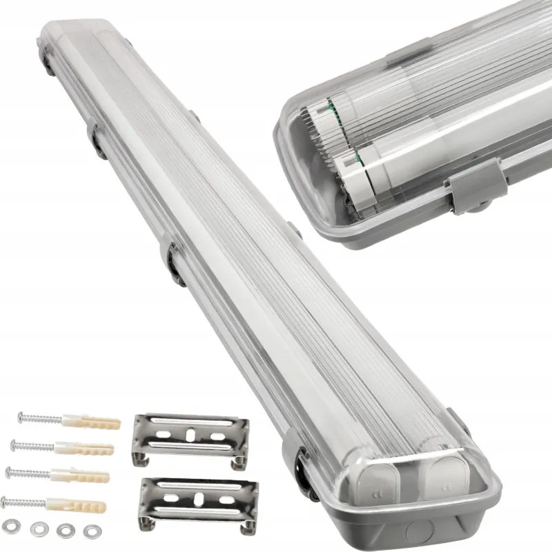 3x Hermetické svietidlo + 6x LED trubica 120 cm 4000K