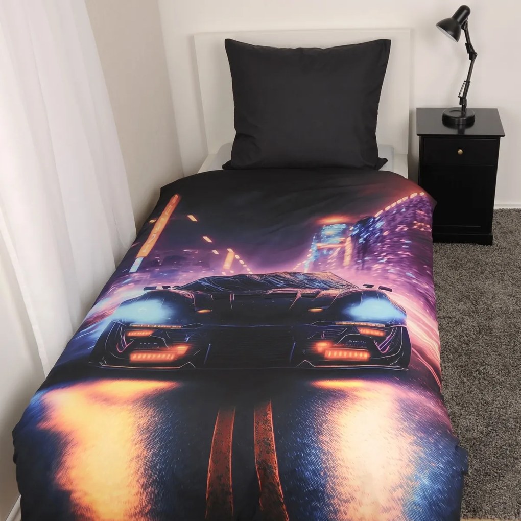 Herding Obliečky Neon Car, 135 x 200 cm, 80 x 80 cm