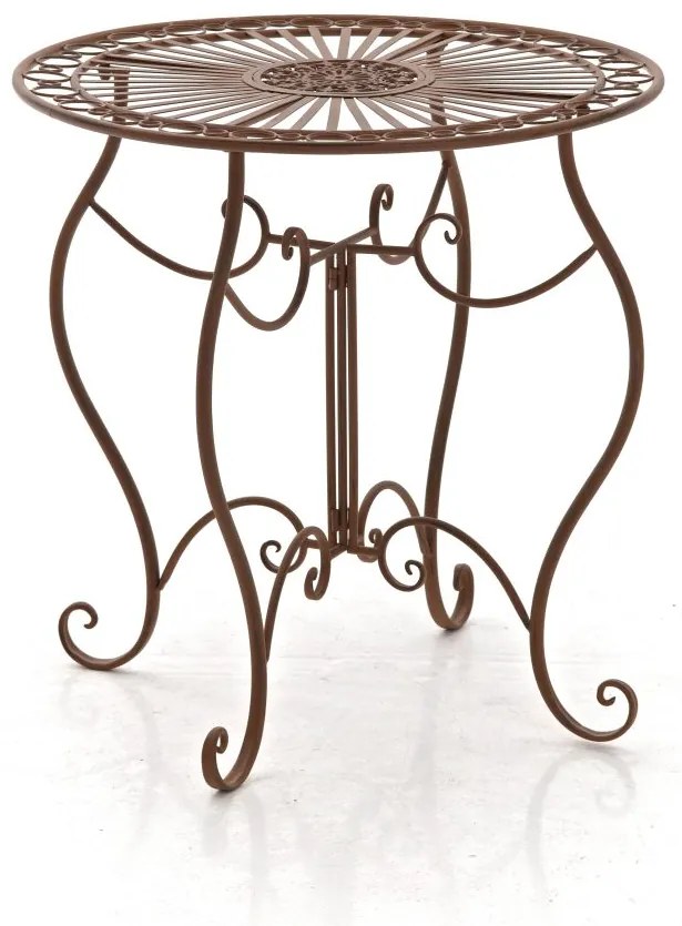 Súprava kovových stoličiek a stola Aldeano (SET 2+1) - Hnedá antik