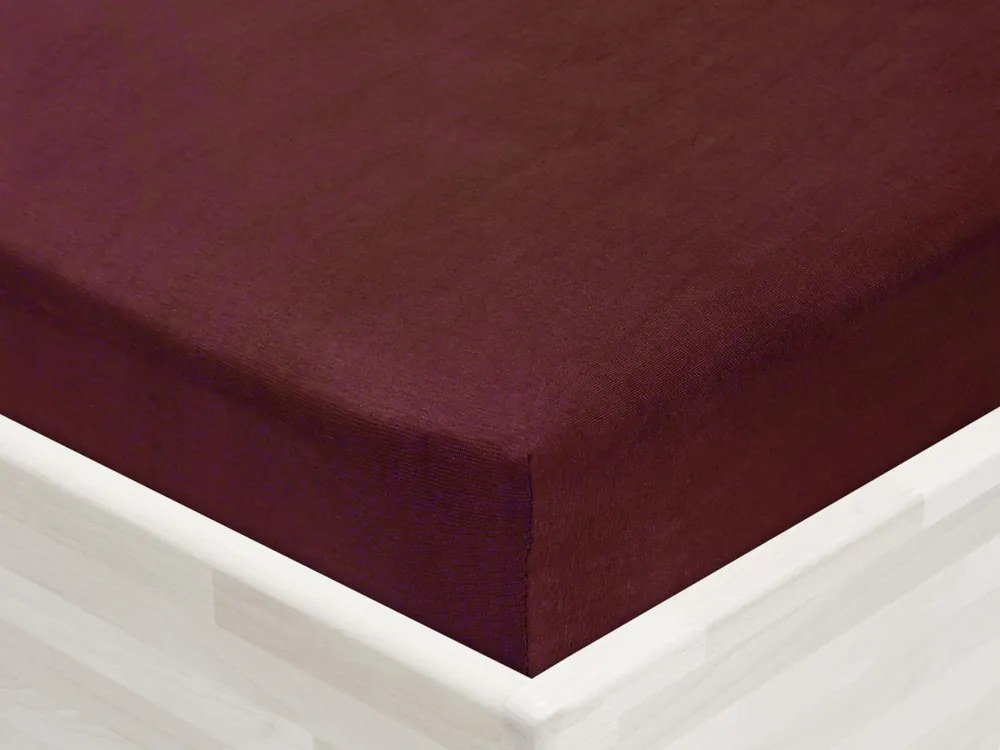 Detské jersey napínacie prestieradlo do postieľky JR-011 Bordó 80 x 140 x 10 cm - do postieľky
