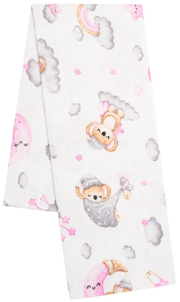 Flanelová plienka s potlačou New Baby koala ružová
