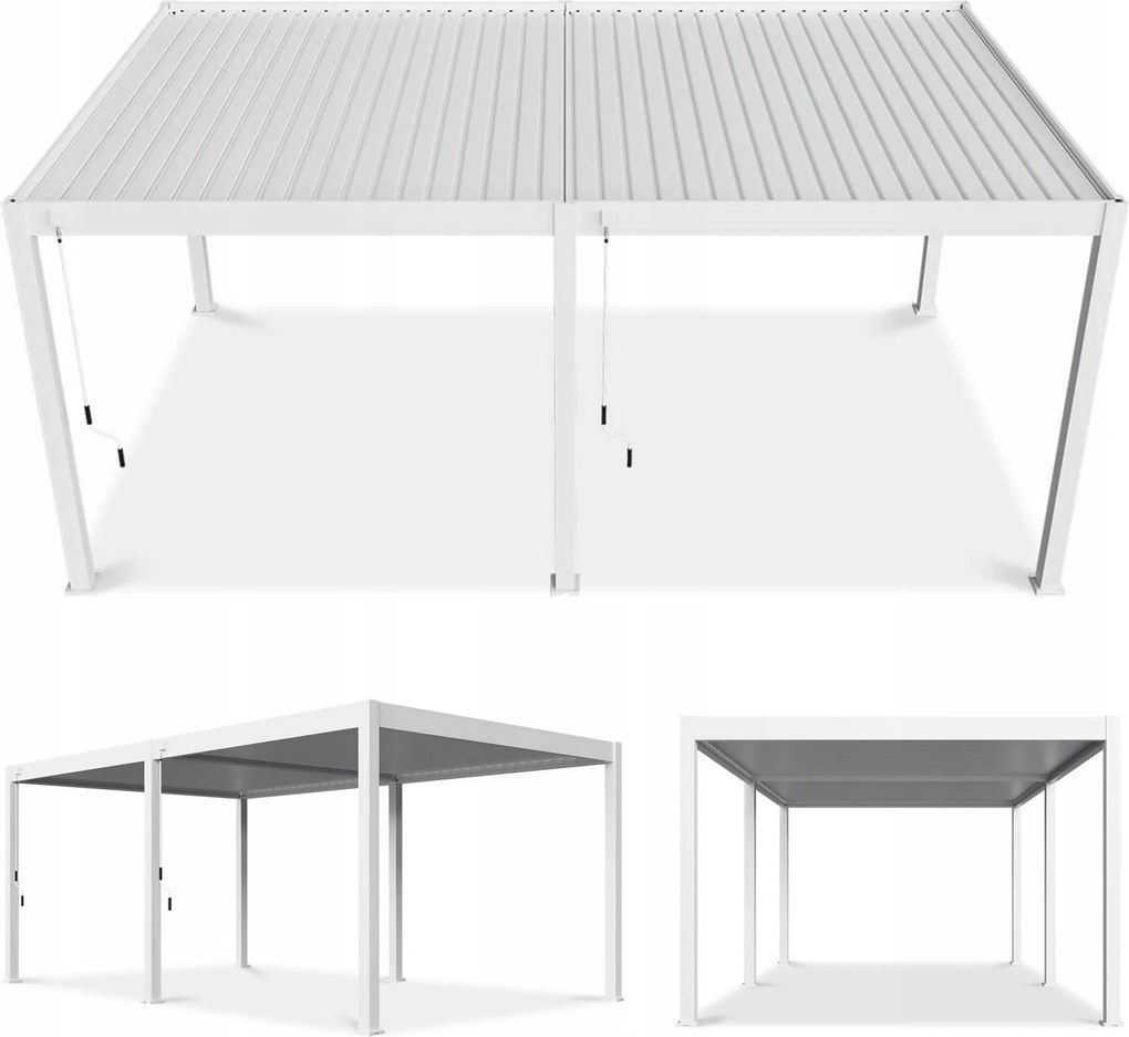 Záhradná pergola Terasa s prístreškom na terasu Deluxe 3.6x6 biela Gutroof