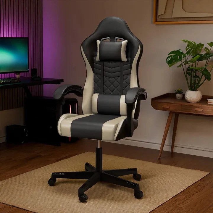 InternetovaZahrada Kancelárska stolička HyperSeat - čierna/béžová