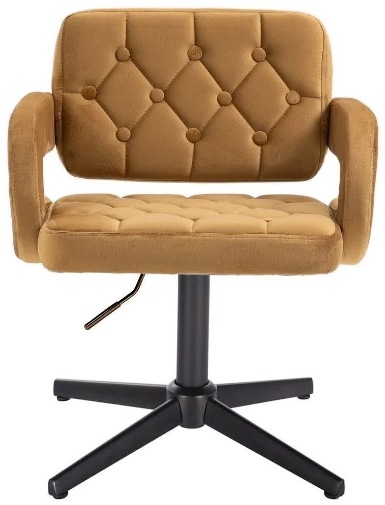 LuxuryForm DESIGN Stolička ADRIA VELUR na čiernom kríži - medová