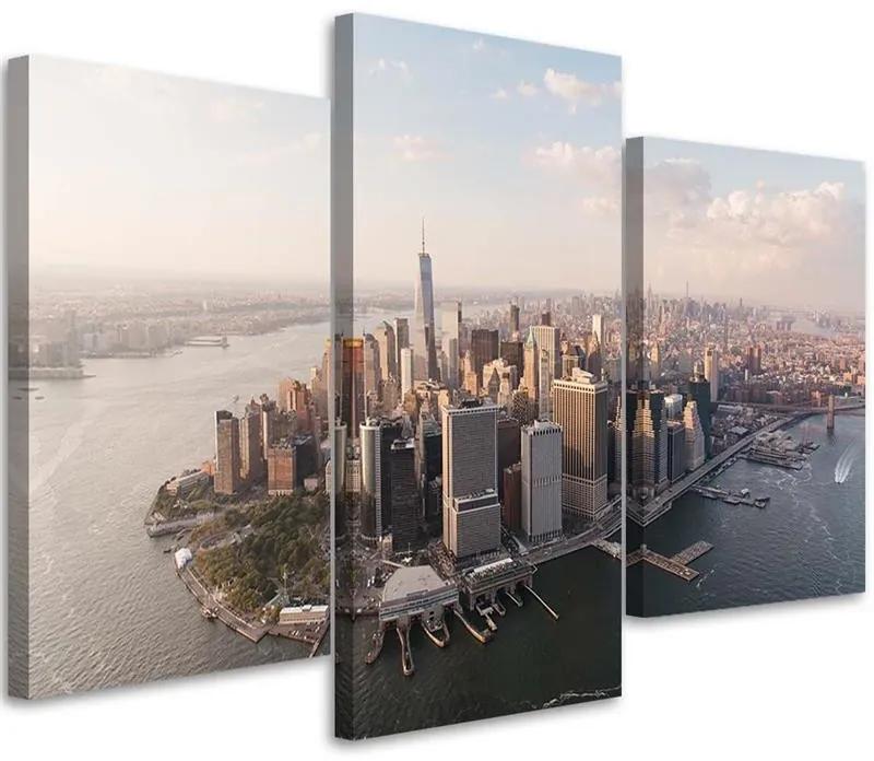 Gario Obraz na plátne Pohľad na Manhattan, New York - 3 dielny Rozmery: 60 x 40 cm